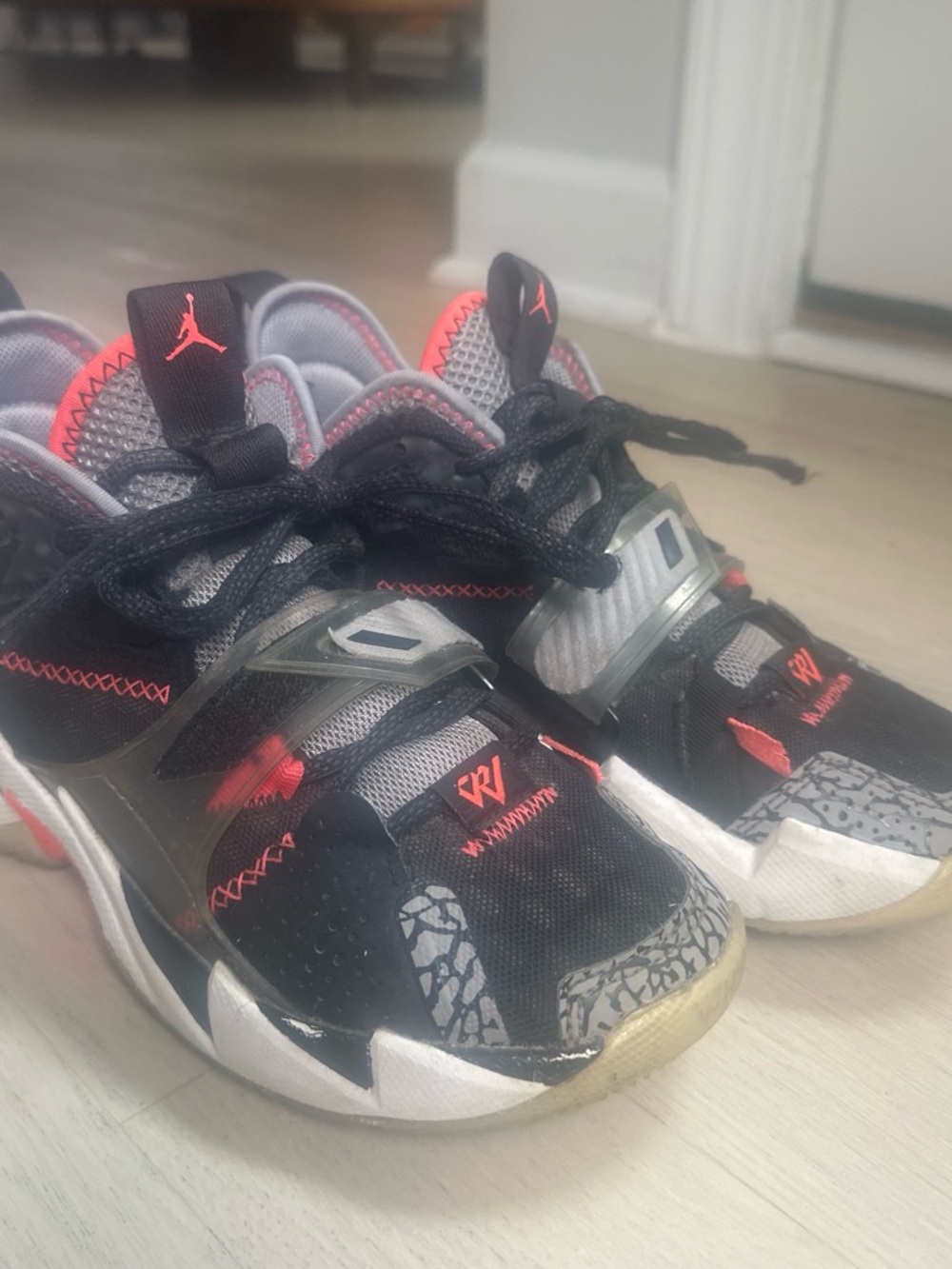 Jordan Kids Black and Red Athletic Sneakers